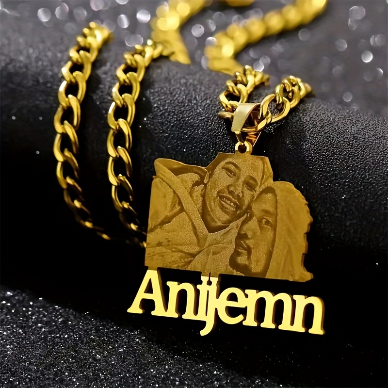 Custom Photo Pendant Necklace with Cuban Chain